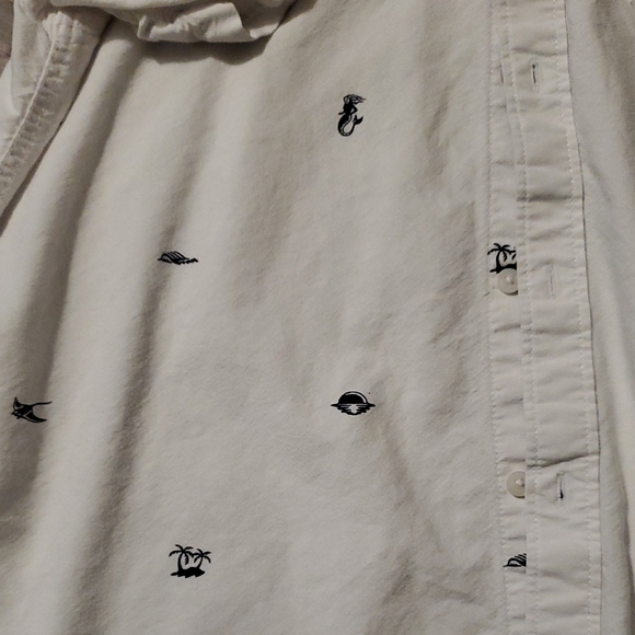 Vans White Casual Button Down Shirt with Nautical Print - Picture 5 of 6